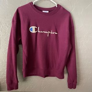 Cropped Maroon Champion Sweatshirt